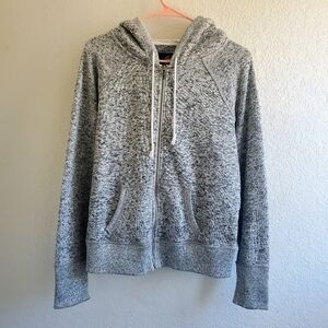 AMERICAN EAGLE Jounior Grey Zip-up Hoddie Y2K Preppy Streetwear